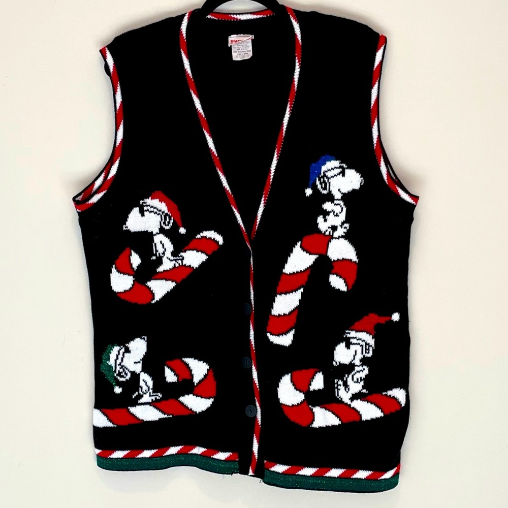 Vintage Snoopy holiday sweater vest womens large